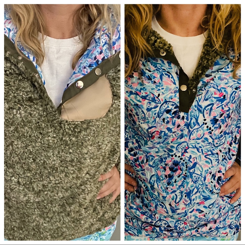 NIP party wave print reversible Sherpa